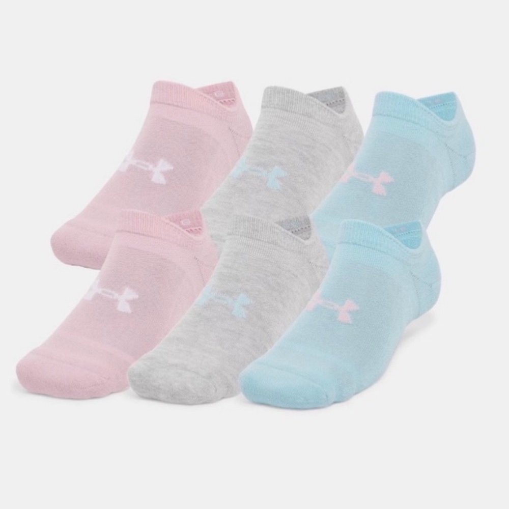 Under Armour Unisex Essential Training  Cushioned No Show Socks 6-Pack Large